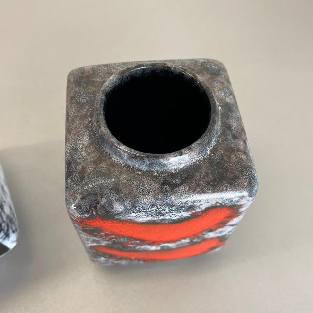 Fat Lava Ceramic Pottery Vases from Strehla Ceramic, Germany, 1970s, Set of 2 For Sale - Image 12 of 18