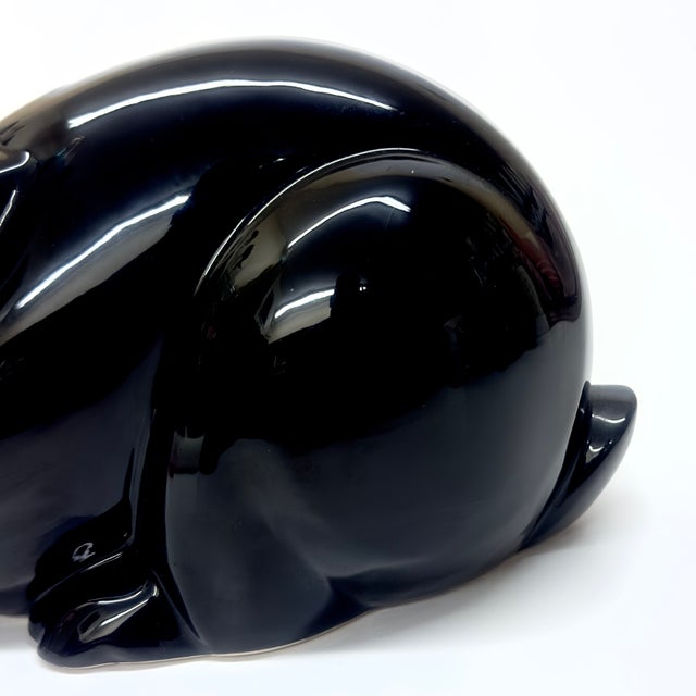 Vintage Black Ceramic Bunny by Mikasa Japan For Sale - Image 9 of 11