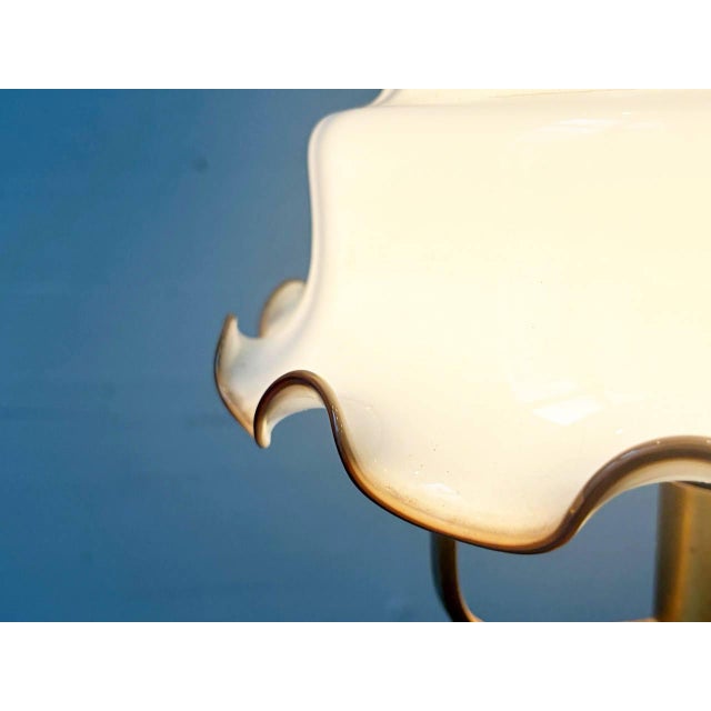 Gold Table Lamp with Wavy Glass Shade in Murano Glass, 1920s For Sale - Image 8 of 15