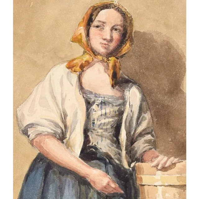 Country Woman is an original watercolor artwork realized in the XIX century by Agostino Aglio Good conditions except for...