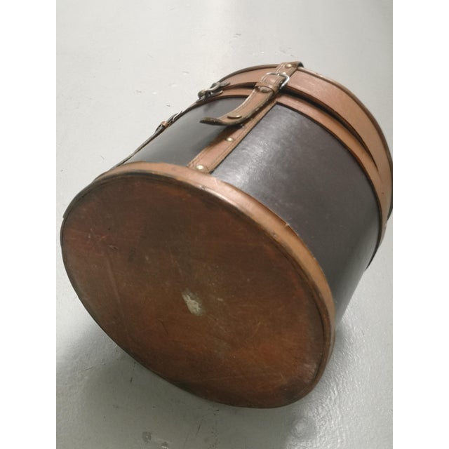 Vintage Round Wooden Hatbox, 1950s For Sale - Image 6 of 13