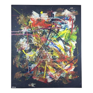 20th Century Abstract Painting, Oil on Board, Mid-Century Modern For Sale