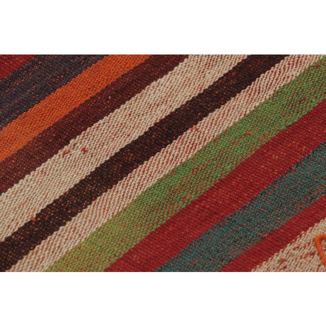 Textile Vintage Persian Kilim, Vibrant Geometric Stripe Patterns - Rug & Kilim For Sale - Image 7 of 9