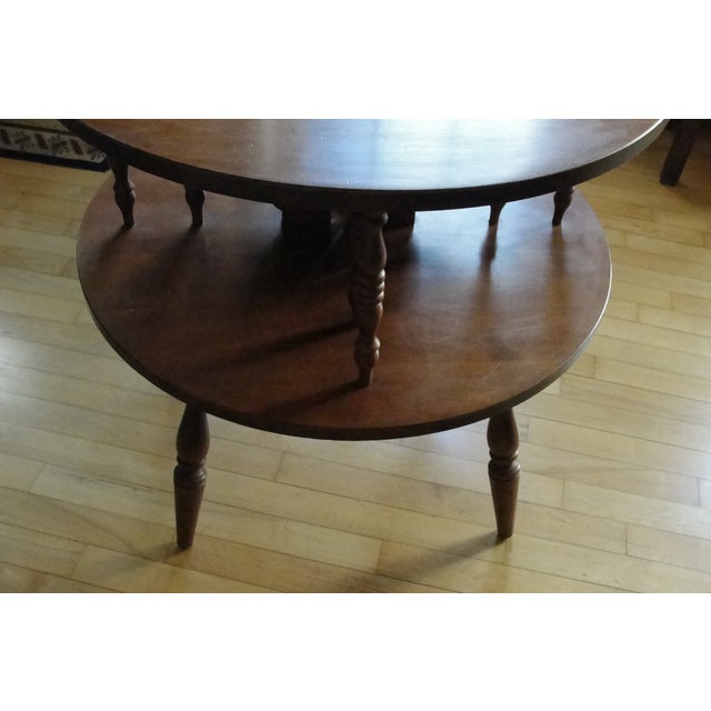 1970s 1970s Vintage Baumritter Ethan Allen 2 Tier Drum Accent Table For Sale - Image 5 of 10
