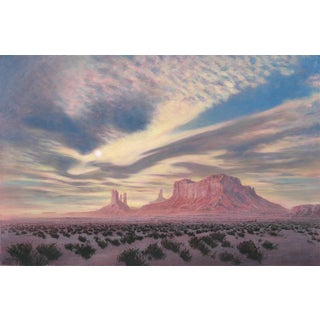 Valley of the Rocks by Mark Harrison | Oil on linen Landscape of rocky formations at sunset For Sale