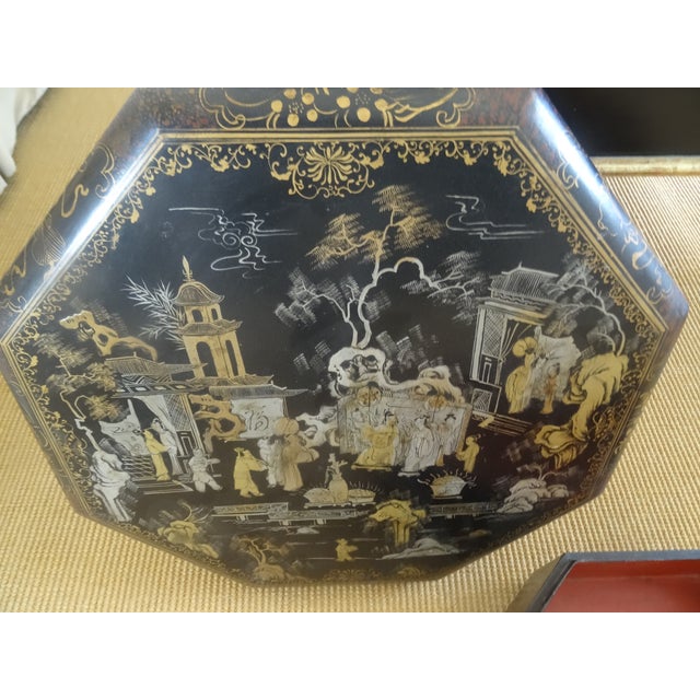 Large Antique Chinese Laquer Covered Box For Sale In Los Angeles - Image 6 of 7