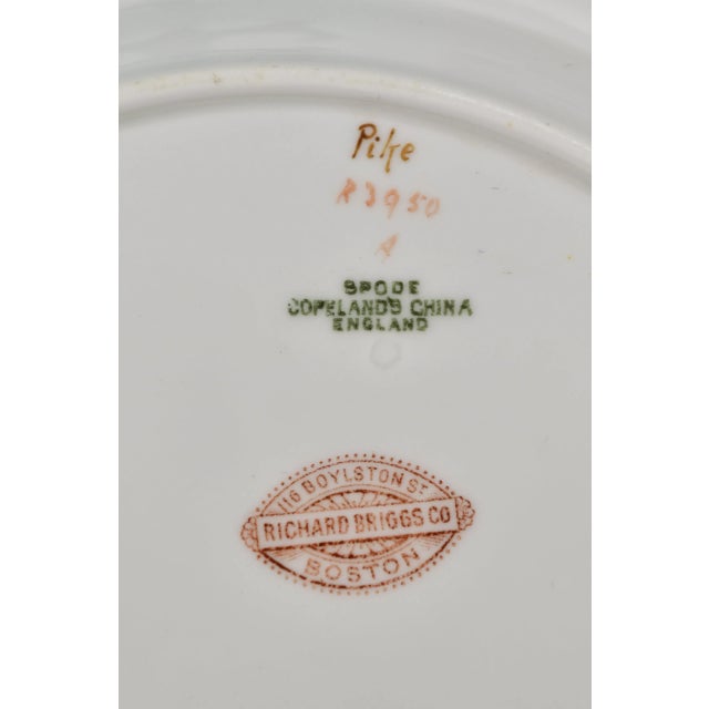 Ceramic Late 19th Century Copeland Spode Hand Painted Fish Plates- Set of 12 For Sale - Image 7 of 8