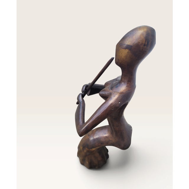Large Late 20th Century French Bronze Female Flute Player Sculpture For Sale - Image 18 of 18