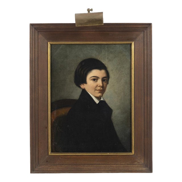 Portuguese School Artist, Portrait of Boy, 19th Century, Oil on Canvas For Sale