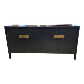 Vintage Black Lacquer Credenza/Sideboard For Sale