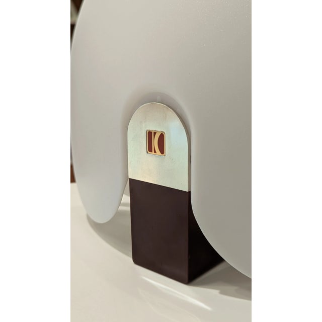 1970s 1980s Kanebo Mushroom Lamp, Japanese Postmodern Frosted Glass For Sale - Image 5 of 7