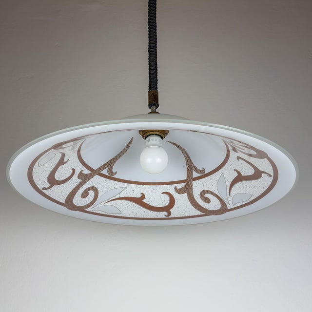 Glass Vintage Glass Pendant Lamp, Italy, 1970s For Sale - Image 7 of 18