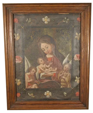 Hispanic School Artist, Virgin and Child, Late 1700s, Oil on Canvas