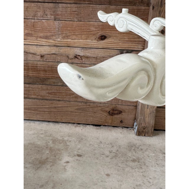 Mid 20th Century Vintage Regency Cast Aluminum Powder Coated Outdoor Dining Table Base For Sale - Image 5 of 12