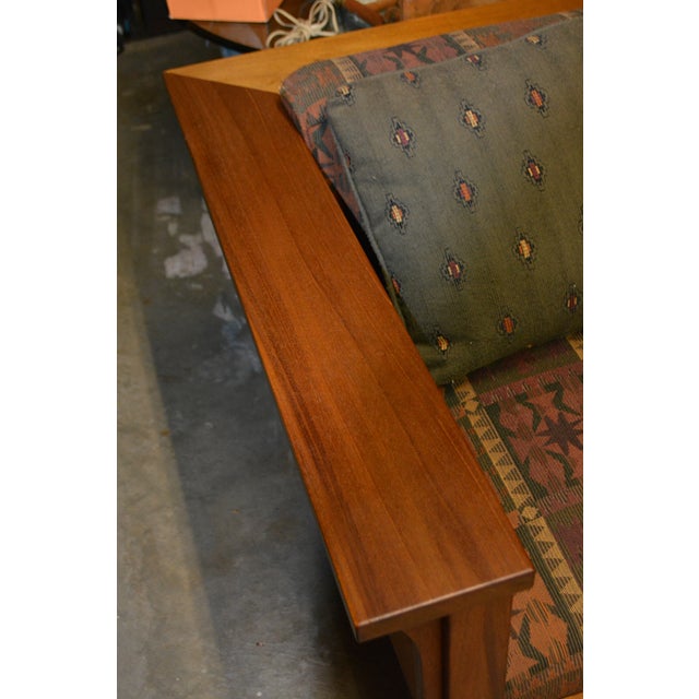 Stickley 1980s Stickley Style Mission Loveseat / Sofa Wood With Southwest Design Upholstery For Sale - Image 4 of 16