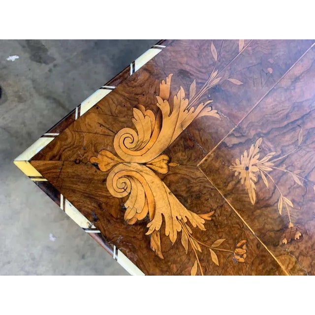 18th Century Dutch Burr Walnut and Marquetry Inlaid Table For Sale - Image 4 of 8