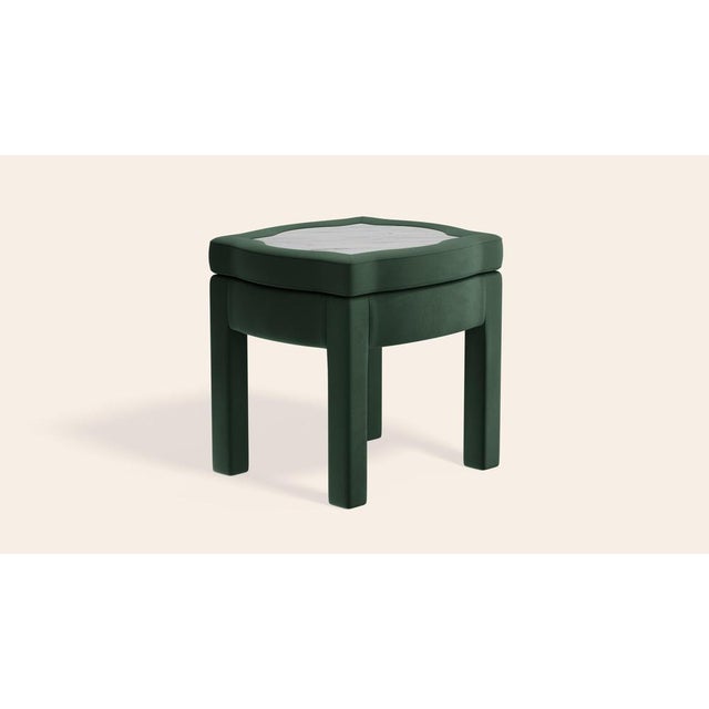 Contemporary Olive Linen Piero Ottoman by Ceraudo For Sale - Image 3 of 8