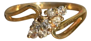 The Cerise: Delicate Ladies 14 K Gold and Diamond Ring