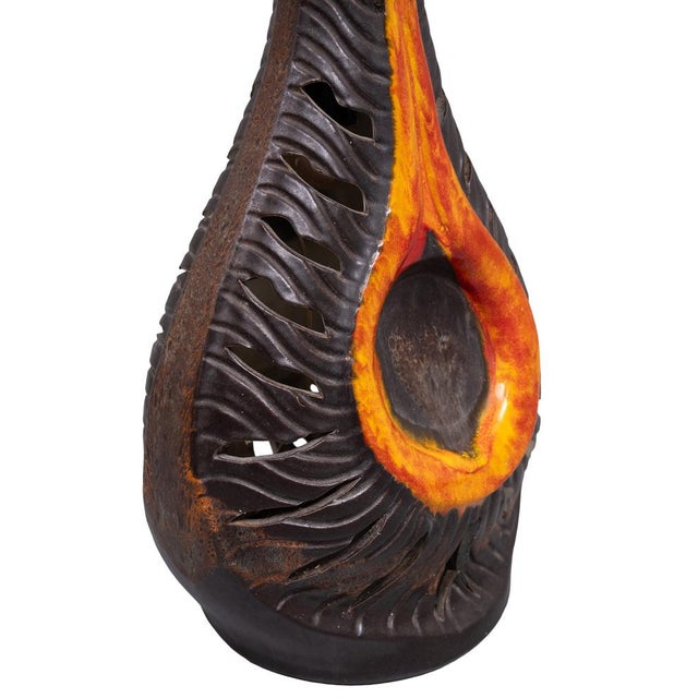 Large Fat Lava Ceramic Floor Lamp from Walter Gerhards, West Germany, 1970s For Sale - Image 10 of 12