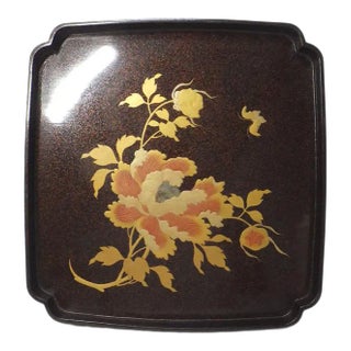 19th Century Japanese Lacquered Maki-E Nashiji Tea Tray For Sale