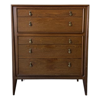 Mid-Century Modern John Stuart “Facade” Highboy Commode For Sale