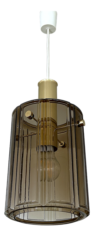 Space Age Pendant Light in Glass from Glashütte Limburg, 1950s