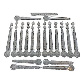 Late 19th Century Victorian Cut Glass Prisms, 10" - Set of 20 For Sale