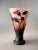 Daum Nancy, wonderful poppy vase. Circa 1900 of conical shape with a wide foot. Light gray glass with inclusions of yellow...