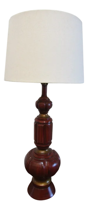 1950s F.A.I.P. Vintage Monumental Plaster and Chalkware Table Lamp Marked