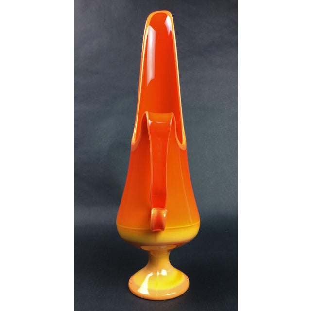 Mid20th Century L E Smith Orange and Yellow 'Bittersweet' Glass