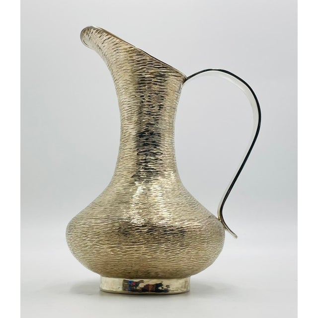 Silver 1960s Mexican Los Castillo Taxco Silver-Plated Pitcher With Abalone Handle For Sale - Image 8 of 18