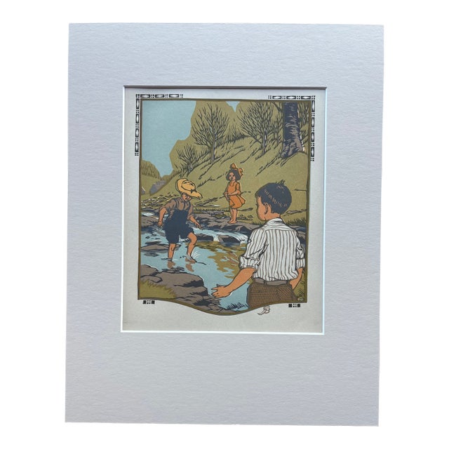 Gustave Baumann "May"- "All the Year Round" Color Woodcut in 11x14 Mat, 1912 For Sale