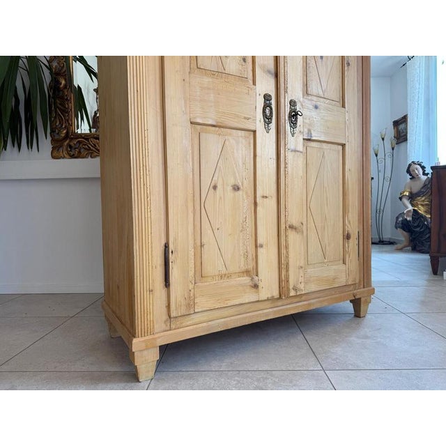 Biedermeier Farmhouse Cupboard in Softwood For Sale - Image 9 of 11