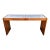 Vintage Komfort Danish Lattice Pattern Teak and Glass Console Table For Sale