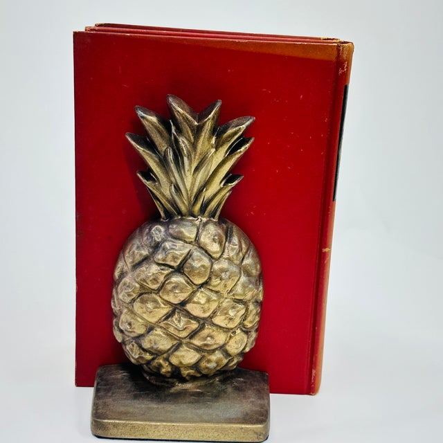Mid 20th Century Brass Pineapple Bookends Set of 2 For Sale - Image 9 of 18