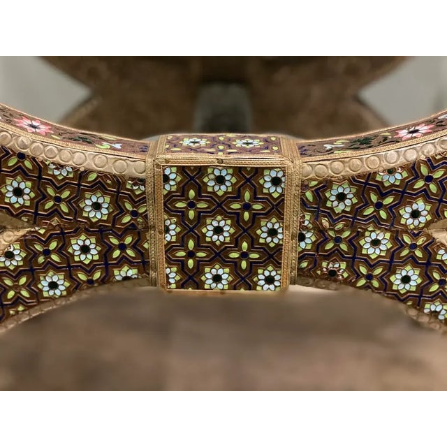 Brown Syrian Enamel Stool For Sale - Image 8 of 12