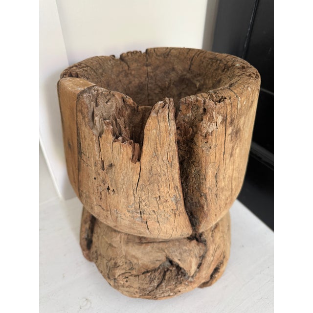 Vintage Rustic Wood Stump Planter For Sale - Image 11 of 12