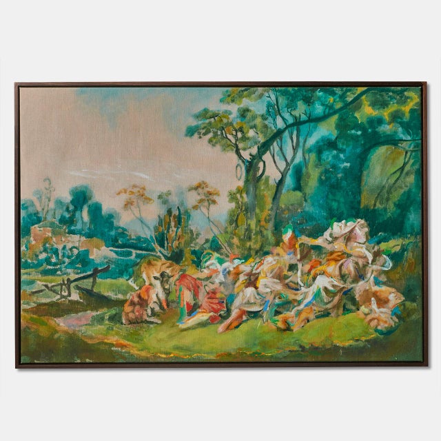 Painting by Julian Burgos Colombia, 2017 An oil and pastel painting on canvas in a custom walnut frame. “Everything that...