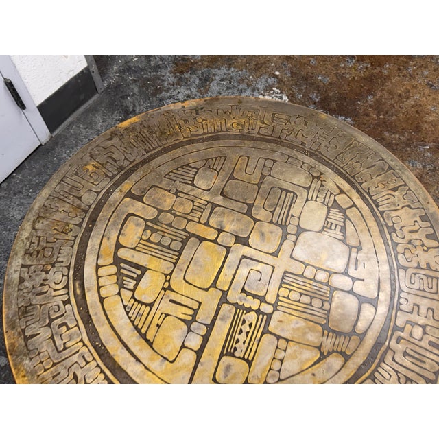 Circa 1970's G. Urso Brutalist Etched Metal Coffee Table, Signed For Sale - Image 9 of 13