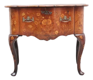 Antique Dutch Side Table in Marquetry and Walnut