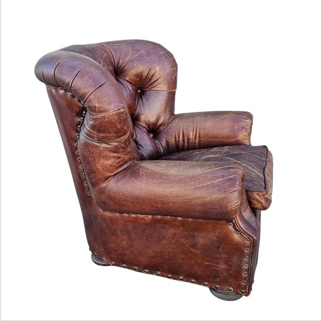 Churchill Leather Chair with Nailheads. An icon of library and den, Churchill's classic design has been enhanced for...