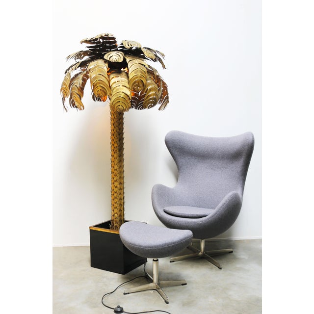 Large Vintage Palm Floor Lamp by Christian Techoueyres for Maison Jansen, 1970 For Sale - Image 9 of 17