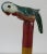 Antique Handcrafted Hand Painted Parrot Handle Twisted Wood Walking Stick Cane For Sale In Miami - Image 6 of 11