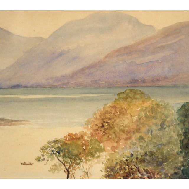 "Lock Ness" Lake Watercolor Landscape on Paper by R. C. Lees For Sale - Image 4 of 9