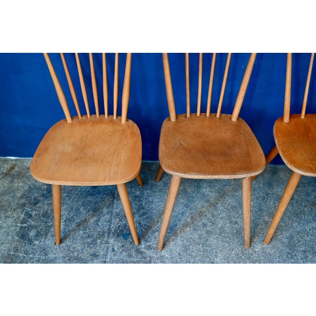 Vintage Bistro Chairs with Spindles, 1950s, Set of 4 For Sale - Image 4 of 11
