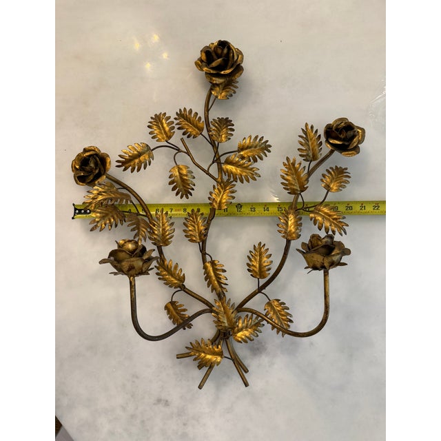 Late 20th Century Gilt Wall Candle Sconce For Sale - Image 5 of 6