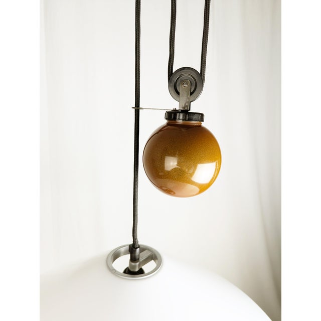 Black White Plastic and Metal Counterweight Aggregato Pendant Lamp by E. Mari for Artemide, 1978 For Sale - Image 8 of 14