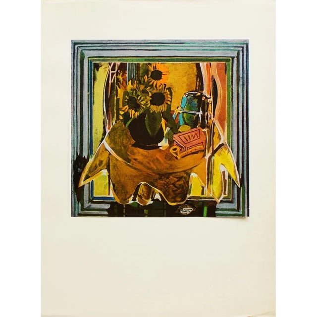 Paper 1940s After Georges Braque "Sunflowers", First Edition Period Cubist Swiss Offset Lithograph For Sale - Image 7 of 8