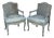 Pair of Painted Louis XV Armchairs With Hand Caned Seats, France, Circa 1830 For Sale