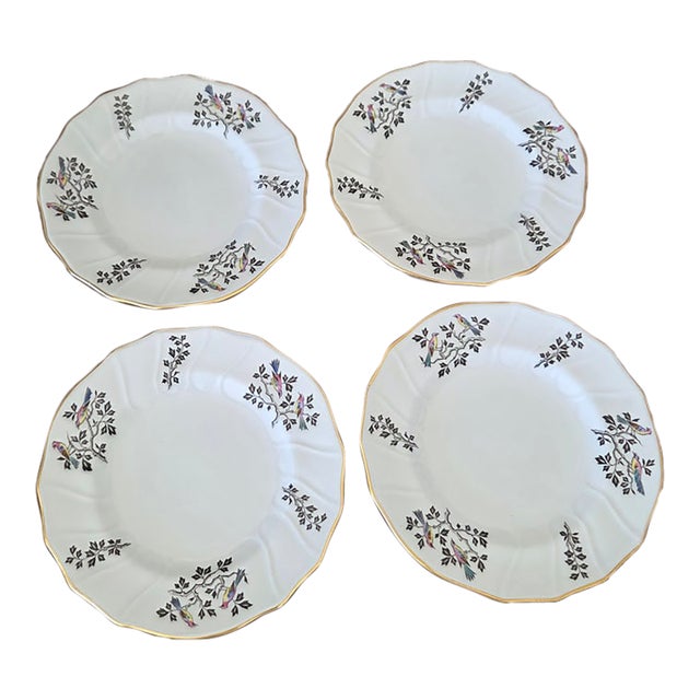 Vintage Spode Copeland English Bird Plates With Gold Trim, Set of 4 For Sale